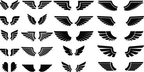 Fototapeta premium Black Wing Logos and Symbols Collection