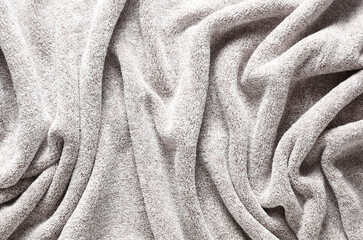 Wavy texture of gray fleece towel © splitov27