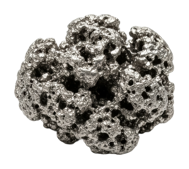 Metallic mineral formation laboratory scientific isolated on transparent background