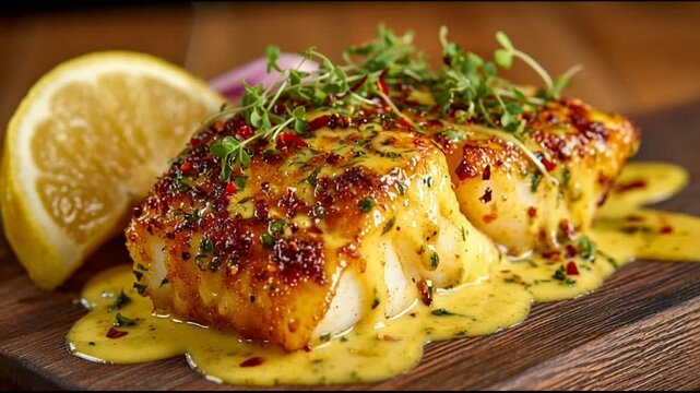 Honey Mustard Glazed Cod Fillet