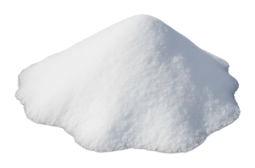 Crystal white salt pile natural environment view texture isolated on transparent background