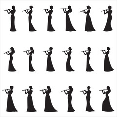 Flute Player Svg Clip Art