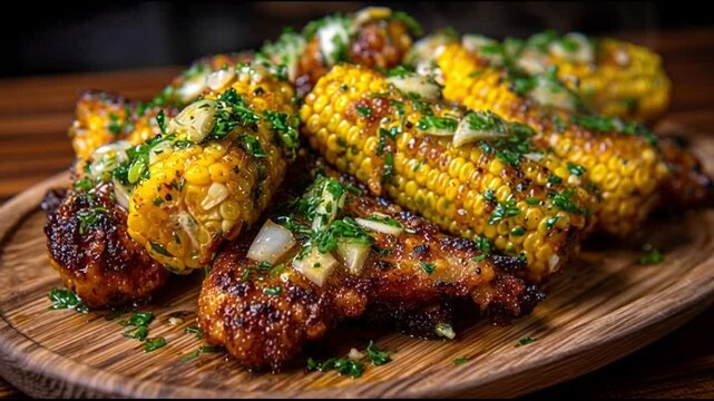 Crispy Garlic Butter Corn Ribs