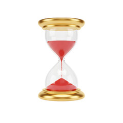 3D Hourglass Sand Timer for Countdown Concept Transparent