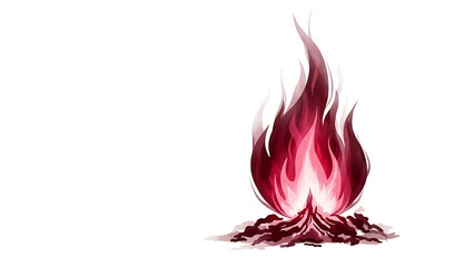 Abstract Phoenix Flame of Rebirth &ndash; Crimson to Pearl Watercolor with Copy Space for Nowruz Fire Ritual Symbolism

