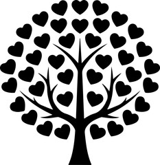 Heart Tree Silhouette Illustration