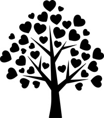 Love Heart Tree Silhouette