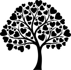Heart Tree Silhouette Illustration