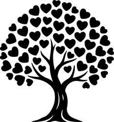 Romantic Heart Tree Silhouette