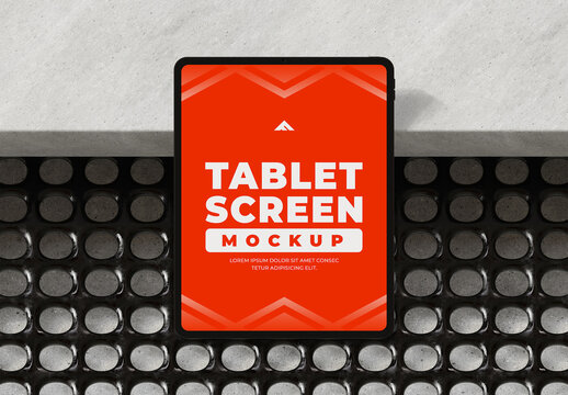 Realistic Tablet Screen Mockup for App, Website, and UI Presentation