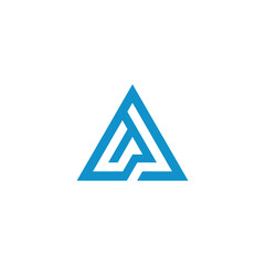 Abstract geometric triangle design concept in vibrant blue, representing progress, stability, and dynamic forward movement in a modern minimalist graphic illustration
