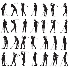 Female Golf Player Svg Clip Art