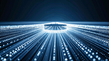Futuristic Digital Network with Radiating Data Connections