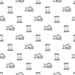 hand drawn business seamless pattern