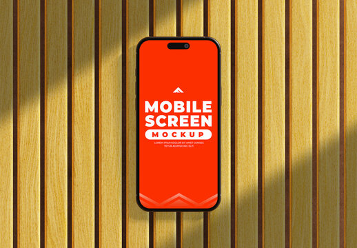 Close-Up Mobile Screen Mockup for Detailed UI and App Branding Presentation