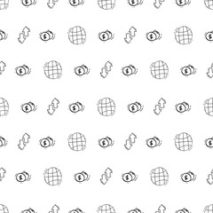 hand drawn business seamless pattern