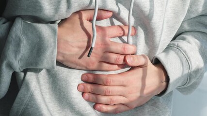 Abdominal cramps in humans.
Digestive problems.
Abdominal pain in men.
Bloating due to overeating.