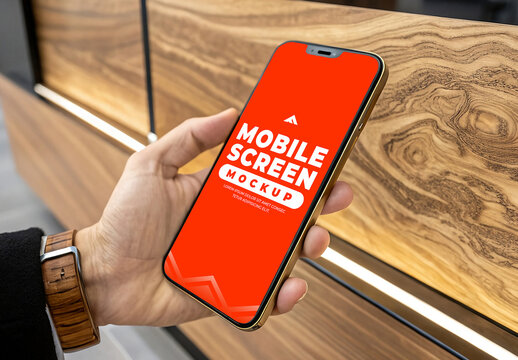 Angled Mobile Screen Mockup for Dynamic App Presentation and UI Visualization