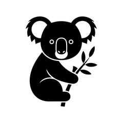 Stylized Koala Sitting with Eucalyptus Leaves