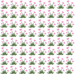seamless pattern with pink flowers