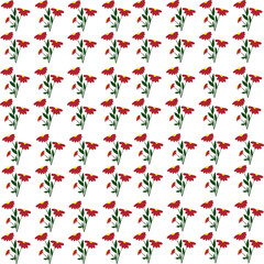 seamless pattern with red flowers