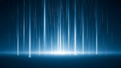 Glowing blue light trails on dark background