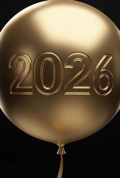 Gold Balloon with 2026 New Year.