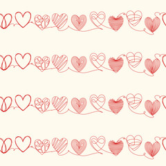 Seamless pattern with hearts. Vector.
