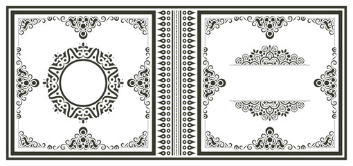 Fototapeta premium Elegant Ornamental Frame Border with Circle Element for Invitation Card Template