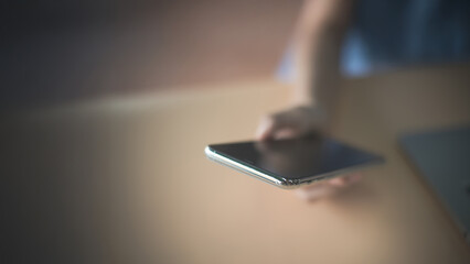 Using smartphones, shopping online, online transactions, copyspace, online banners.