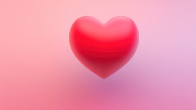 A floating red heart against a pink gradient background evokes romance and simplicity. wellbeing guides, coaching materials, designed for mental health education and mindfulness programs.