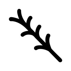 Obraz premium Stylized black twig icon on a plain background 
