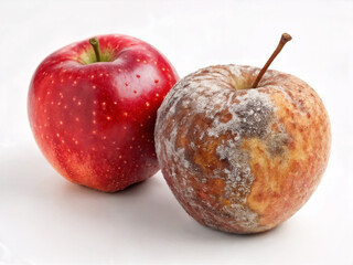 red apple, rotten apple