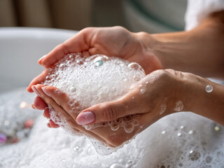 wash hands, soap foam, hygiene