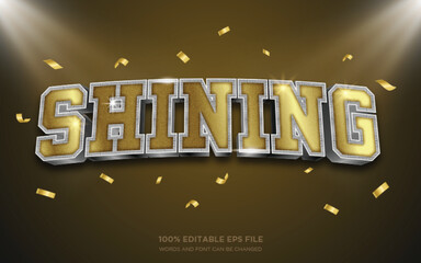 Glow and Shine diamond 3D editable text style effect