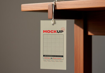 Label on Elegant Furniture Mockup