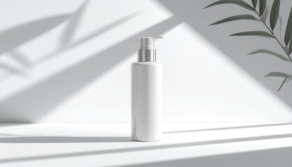 Modern 3d render of an empty white bathroom interior featuring a blank wall and minimalist architecture design in a bright indoor home space with nobody inside