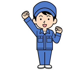 元気溢れるシンプルな作業員の男性