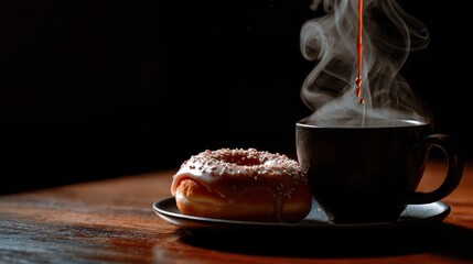 Donut and Coffee Pour