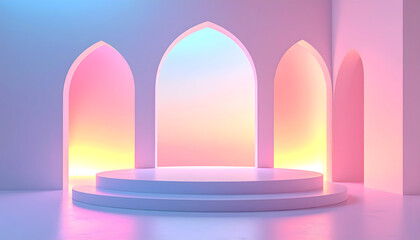 Modern Stage with Abstract Background