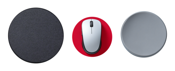 Collection set of computer mouse and mousepads isolated on transparent or white background, png