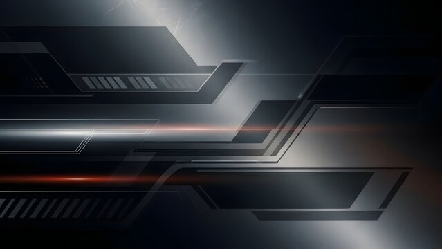 Futuristic technology background with glowing lines and geometric shapes - Powered by Adobe