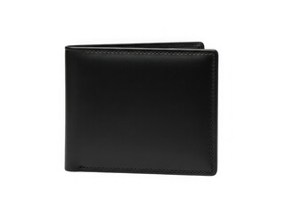 Fototapeta premium Black leather wallet isolated on transparent background