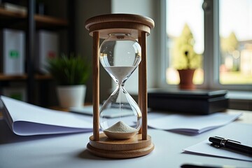 Capturing the Essence of Time: An Hourglass in an Office Setting