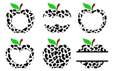 Apple Silhouettes and Leopard Print Vector Pack for Crafts