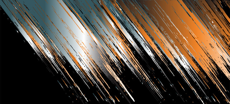 orange black brush Car sticker wrap pattern banner abstract sporty lines black orange color combination grunge brush modern pattern racing motorsport vector design. eps 10
