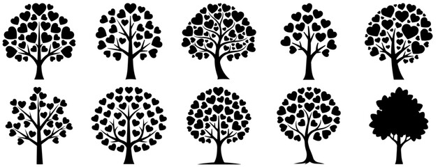 Heart Tree Silhouette Collection Set