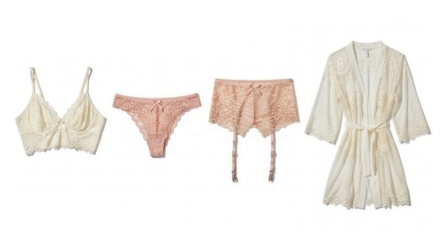 Lace lingerie set soft colors romantic underwear delicate details