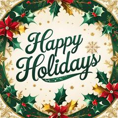 Happy holidays wish banner