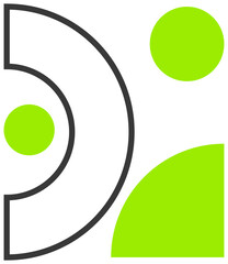 A graphic illustration showcases abstract shapes and circles in a creative composition.